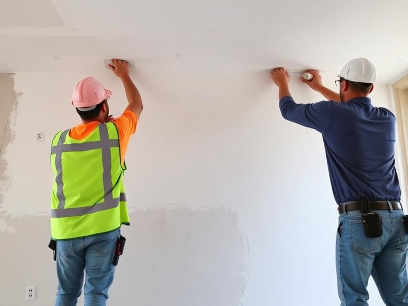 A worker installing a new sheet of drywall in a home under construction in Queens, New York.