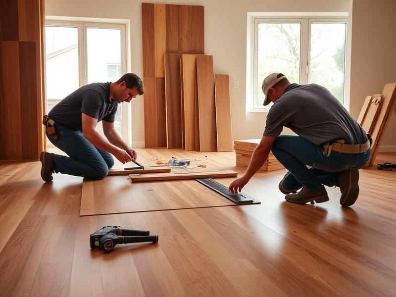 Newly installed sleek hardwood flooring in a modern New York City apartment.