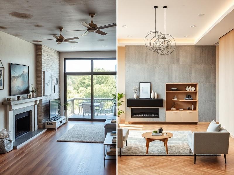 A stunning before-and-after view of a kitchen renovation in a New York City apartment